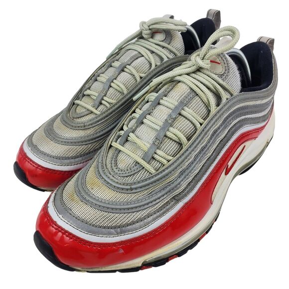 NIKE Shoes AIR MAX 97 Mens Size 11.5 Silver University Red Running 921826-009 - Picture 2 of 13